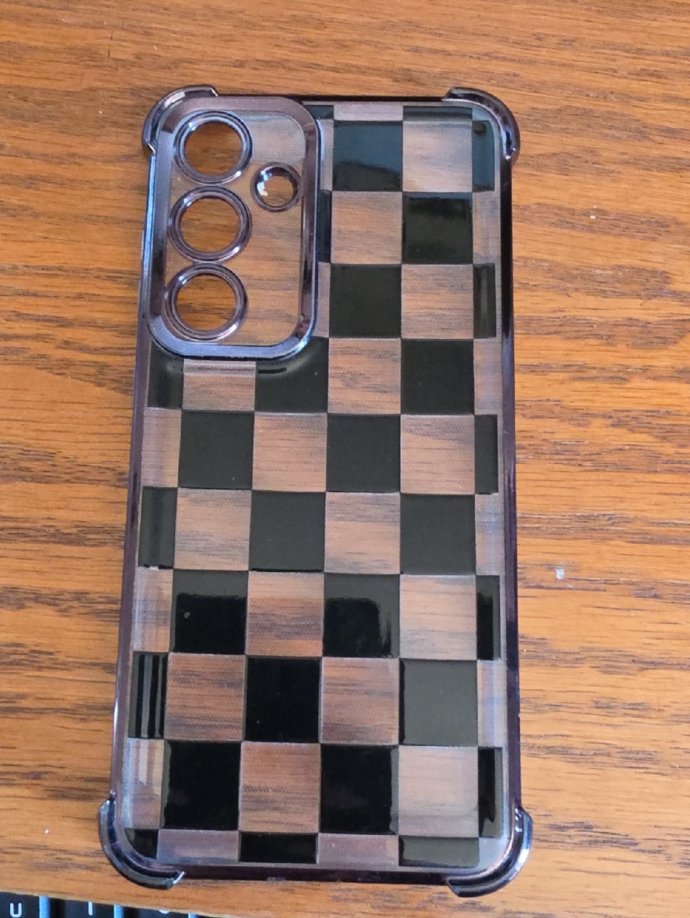 Black Checkerboard Protective Phone Case - Unbranded